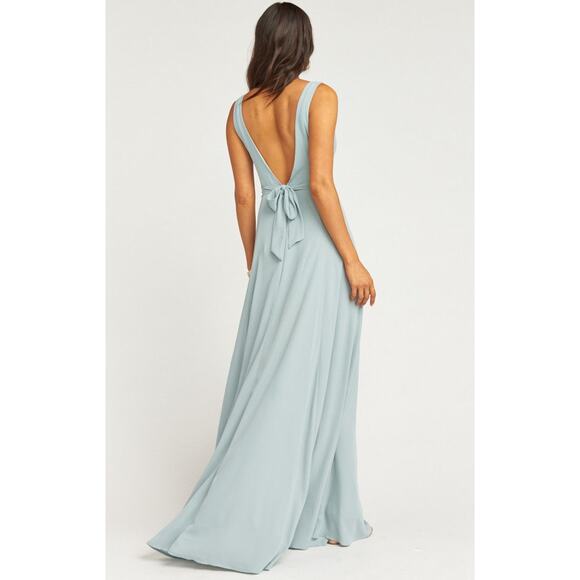 Show Me Your Mumu Jenn Maxi Bridesmaid Dress in Silver Sage S NWT - Picture 3 of 7